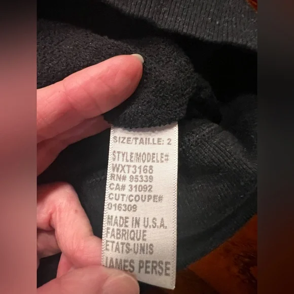 James Perse Black heathered Long Sleeve sweatshirt - Picture 8 of 8